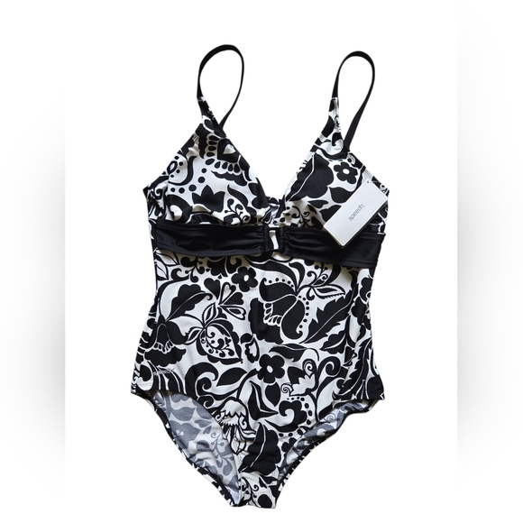 Speedo Other - NWT Speedo Plus Floral Black&White Womens One Piece Swimsuit ~Size 16